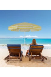 Exent 200 cm Plaj Şemsiyesi, bahçe şemsiyesi, balkon şemsiyesi, eğilebilen şemsiye-SARI - 2