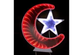 Ay Yıldız Pano Türk Bayrağı Şerit Ledli Işıklı Tablo Hediyelik - 1