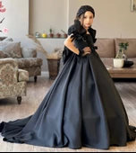 MODAVALS TARLATANLI DUVAKLI SATEN UZUN KIZ ÇOCUK PRENSES ABİYE ELBİSE - 12