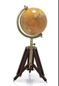 Tripod Standlı Dönen Dekoratif Dünya YerKüre Harita Hediyelik Esk-SL992TURUNCU - 1