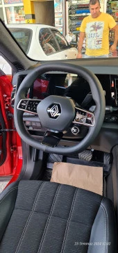 Renault Megane 5 Uyumlu Dikmeli Direksiyon Kılıfı Noktalı Desen Siyah Renk 38×10.5cm - 2