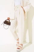 Bel Lastik Tensel Pantolon Bej thumbnail 2