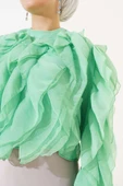 Fırfırlı Kısa Bluz Yeşil thumbnail 4