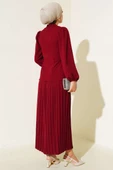 Pileli Etekli İkili Takım Bordo - 3