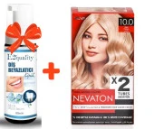 E2'quality Diş Beyazlatıcı Köpük + Nevaton Kalıcı Krem Saç Boyası 10.0 Platin (Bir kutuda 2 boyama) - 1