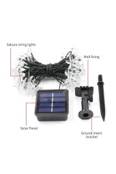Rgb Solar Güneş Enerjili 30 Led Kiraz Çiçeği Su Geçirmez Solar Işık Zinciri Sensörlü Duvar Lambası - 4
