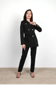 Kadın Kruvaze Ceket Havuç Pantolon Takım 9001-24 - 2