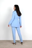 Kadın Kruvaze Ceket Havuç Pantolon Takım 9001-24 - 12