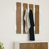 Modilayn FULYA Duvar Elbise Askılık, Banyo, Mutfak, Ofis, Kapı Arkası Askılık, Ceviz Beyaz - 1