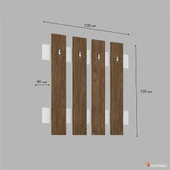 Modilayn FULYA Duvar Elbise Askılık, Banyo, Mutfak, Ofis, Kapı Arkası Askılık, Ceviz Beyaz - 3