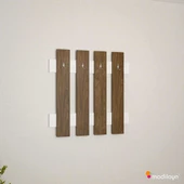 Modilayn FULYA Duvar Elbise Askılık, Banyo, Mutfak, Ofis, Kapı Arkası Askılık, Ceviz Beyaz - 2