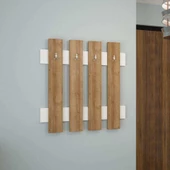 Modilayn FULYA Duvar Elbise Askılık, Banyo, Mutfak, Ofis, Kapı Arkası Askılık, Meşe Beyaz - 2