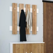 Modilayn FULYA Duvar Elbise Askılık, Banyo, Mutfak, Ofis, Kapı Arkası Askılık, Meşe Beyaz - 1