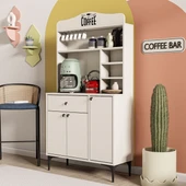 Mezza 5220 SIESTA 90 CM KAHVE KÖŞESİ ÇOK AMAÇLI DOLAP 3 KAPAKLI 1 ÇEKMECELİ KİLER MUTFAK DOLABI BEYAZ - 1