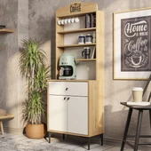 Mezza 5204 SIESTA 69CM KAHVE KÖŞESİ ÇOK AMAÇLI DOLAP 2 KAPAKLI 1 ÇEKMECELİ KİLER MUTFAK DOLABI SEPET-BEYAZ - 1