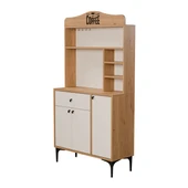 Mezza 5224 SIESTA 90CM KAHVE KÖŞESİ ÇOK AMAÇLI DOLAP 3 KAPAKLI 1 ÇEKMECELİ KİLER MUTFAK DOLABI SEPET-BEYAZ - 7