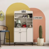 Mezza 5220 SIESTA 90 CM KAHVE KÖŞESİ ÇOK AMAÇLI DOLAP 3 KAPAKLI 1 ÇEKMECELİ KİLER MUTFAK DOLABI BEYAZ - 3