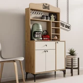 Mezza 5224 SIESTA 90CM KAHVE KÖŞESİ ÇOK AMAÇLI DOLAP 3 KAPAKLI 1 ÇEKMECELİ KİLER MUTFAK DOLABI SEPET-BEYAZ - 4