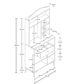 Mezza 5224 SIESTA 90CM KAHVE KÖŞESİ ÇOK AMAÇLI DOLAP 3 KAPAKLI 1 ÇEKMECELİ KİLER MUTFAK DOLABI SEPET-BEYAZ - 2