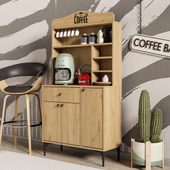 Mezza 5222 SIESTA 90 CM KAHVE KÖŞESİ ÇOK AMAÇLI DOLAP 3 KAPAKLI 1 ÇEKMECELİ KİLER MUTFAK DOLABI SEPET - 1
