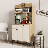 Mezza 5224 SIESTA 90CM KAHVE KÖŞESİ ÇOK AMAÇLI DOLAP 3 KAPAKLI 1 ÇEKMECELİ KİLER MUTFAK DOLABI SEPET-BEYAZ - 1