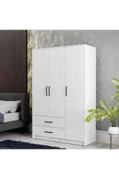 Mezza 3514 WIEN 3 KAPILI DOLAP 2 ÇEKMECELİ 4 RAFLI 1 ASKILI GARDIROP BEYAZ - 1