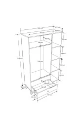 Mezza 3530 VENTO 3 KAPILI GARDIROP SEPET-BEYAZ thumbnail 7