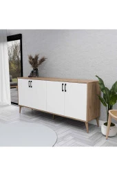 Mezza 1676 Hera 180 Cm (AHŞAP AYAKLI) Modern Konsol Sepet-beyaz thumbnail 1