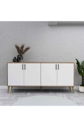 Mezza 1676 Hera 180 Cm (AHŞAP AYAKLI) Modern Konsol Sepet-beyaz thumbnail 2