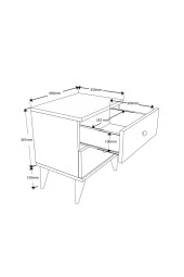 Mezza 3724 MONA 2 ÇEKMECELİ KOMODİN HAT thumbnail 7