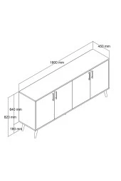Mezza 1676 Hera 180 Cm (AHŞAP AYAKLI) Modern Konsol Sepet-beyaz thumbnail 7