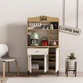 Mezza 5224 SIESTA 90CM KAHVE KÖŞESİ ÇOK AMAÇLI DOLAP 3 KAPAKLI 1 ÇEKMECELİ KİLER MUTFAK DOLABI SEPET-BEYAZ - 5