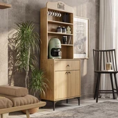 Mezza 5202 SIESTA 69 CM KAHVE KÖŞESİ ÇOK AMAÇLI DOLAP 2 KAPAKLI 1 ÇEKMECELİ KİLER MUTFAK DOLABI SEPET - 4