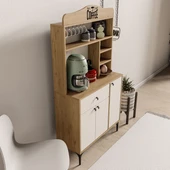 Mezza 5224 SIESTA 90CM KAHVE KÖŞESİ ÇOK AMAÇLI DOLAP 3 KAPAKLI 1 ÇEKMECELİ KİLER MUTFAK DOLABI SEPET-BEYAZ - 6