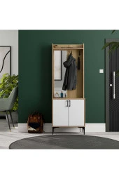 Mezza 5022 ROYAL SOL AYNALI 2 KAPAKLI 2 ASKILI PORTMANTO SEPET - BEYAZ - YUNUS - 2