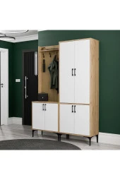 Mezza SET 5002-5032 ROYAL 6 KAPAKLI 9 ASKILI PORTMANTO SEPET-YUNUS-BEYAZ thumbnail 1