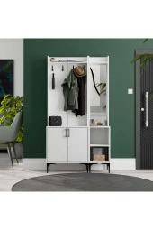 Mezza SET 5000-5040 ROYAL SAĞ AYNALI 2 KAPAKLI 4 ASKILI 2 RAFLI PORTMANTO BEYAZ thumbnail 2