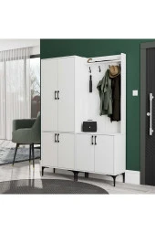 Mezza SET 5030-5000 ROYAL 6 KAPAKLI 9 ASKILI PORTMANTO BEYAZ thumbnail 1