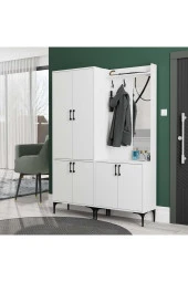 Mezza SET 5030-5010 ROYAL SAĞ AYNALI 6 KAPAKLI 7 ASKILI PORTMANTO BEYAZ thumbnail 1