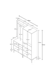 Mezza SET 5000-5030 ROYAL 6 KAPAKLI 9 ASKILI PORTMANTO BEYAZ thumbnail 6