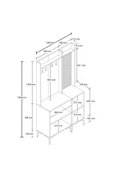 Mezza SET 5000-5040 ROYAL SAĞ AYNALI 2 KAPAKLI 4 ASKILI 2 RAFLI PORTMANTO BEYAZ thumbnail 6