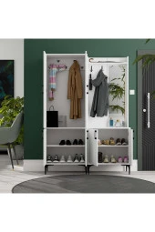 Mezza SET 5030-5010 ROYAL SAĞ AYNALI 6 KAPAKLI 7 ASKILI PORTMANTO BEYAZ thumbnail 4