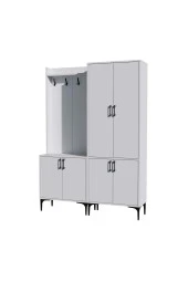 Mezza SET 5000-5030 ROYAL 6 KAPAKLI 9 ASKILI PORTMANTO BEYAZ thumbnail 7