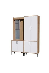 Mezza SET 5022-5032 ROYAL SOL AYNALI 6 KAPAKLI 7 ASKILI PORTMANTO SEPET-YUNUS-BEYAZ - 7