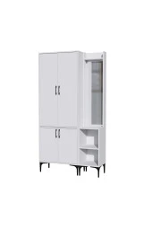 Mezza SET 5030-5040 ROYAL SAĞ AYNALI 4 KAPAKLI 5 ASKILI 2 RAFLI PORTMANTO BEYAZ thumbnail 7