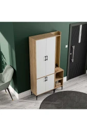 Mezza SET 5032-5042 ROYAL SAĞ AYNALI 4 KAPAKLI 5 ASKILI 2 RAFLI PORTMANTO SEPET-YUNUS-BEYAZ thumbnail 5