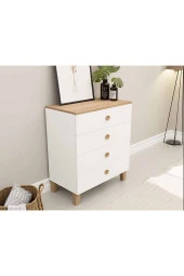 Mezza 3650 Vento 4 Çekmeceli Şifonyer Sepet - Beyaz thumbnail 5