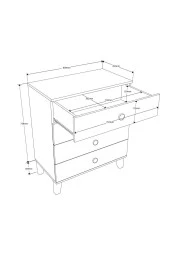 Mezza 3650 Vento 4 Çekmeceli Şifonyer Sepet - Beyaz thumbnail 7