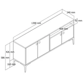 Mezza 1544 Artemis 139 cm Tv Ünitesi Hat-Antrasit - 2