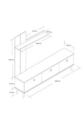 Mezza 1380 TERRA 180 CM (AHŞAP AYAKLI) TV ÜNİTESİ HAT - KAPLAN - 8